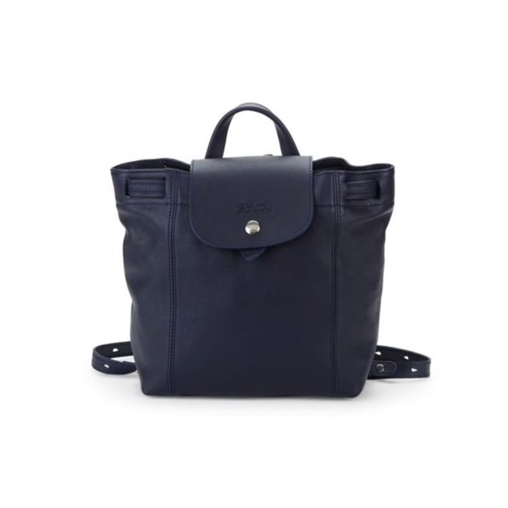 Longchamp extra small backpack in navy leather